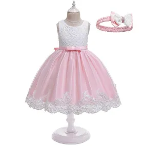 Classic children's bow lace dress