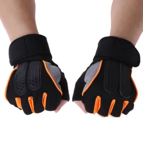 1 Pair Gym Dumbbell Barbell Weight Lifting Training Half Finger Fitness Gloves Power Dumbbell Fingerless Cross Glove