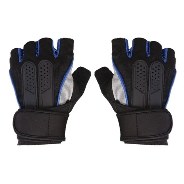 1 Pair Gym Dumbbell Barbell Weight Lifting Training Half Finger Fitness Gloves Power Dumbbell Fingerless Cross Glove