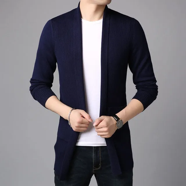 2020 New Fashion  For Mens Cardigan Long Slim Fit