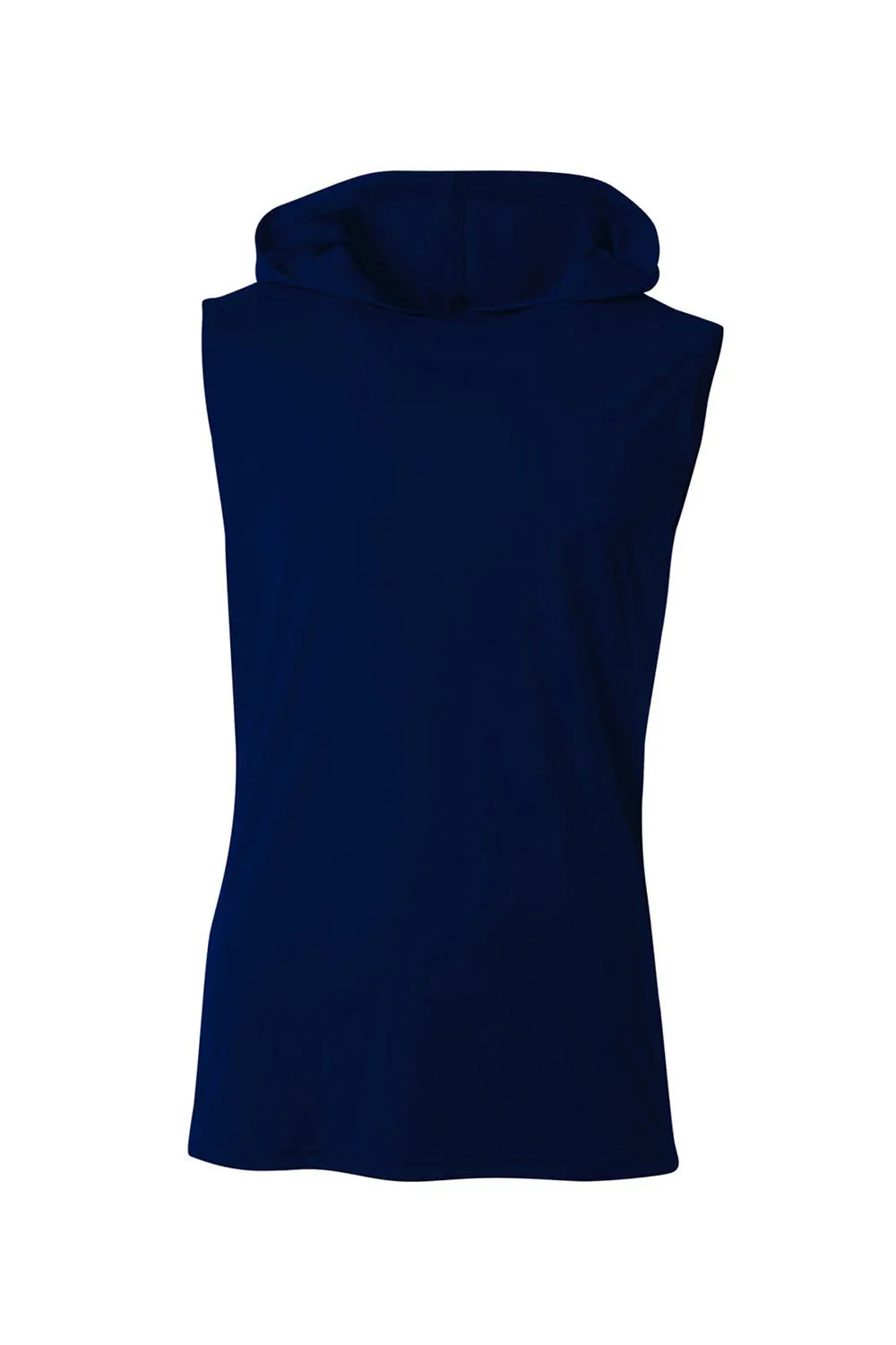 A4 Mens Performance Moisture Wicking Hooded Tank Top Hoodie - Navy Blue