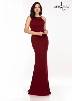 Abby Paris by Lucci Lu 93123 Burgundy Sheath Bridesmaids Dress