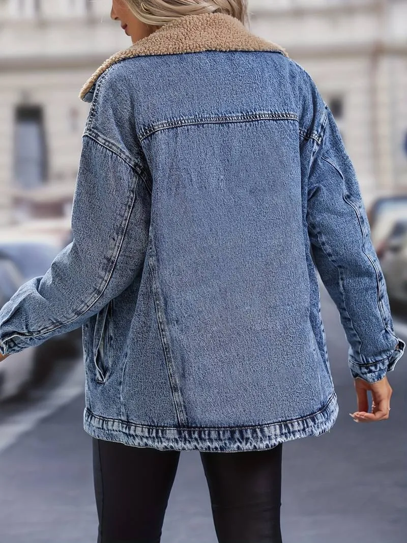 Adelaide - Women's Fleece-Lined Denim Jacket