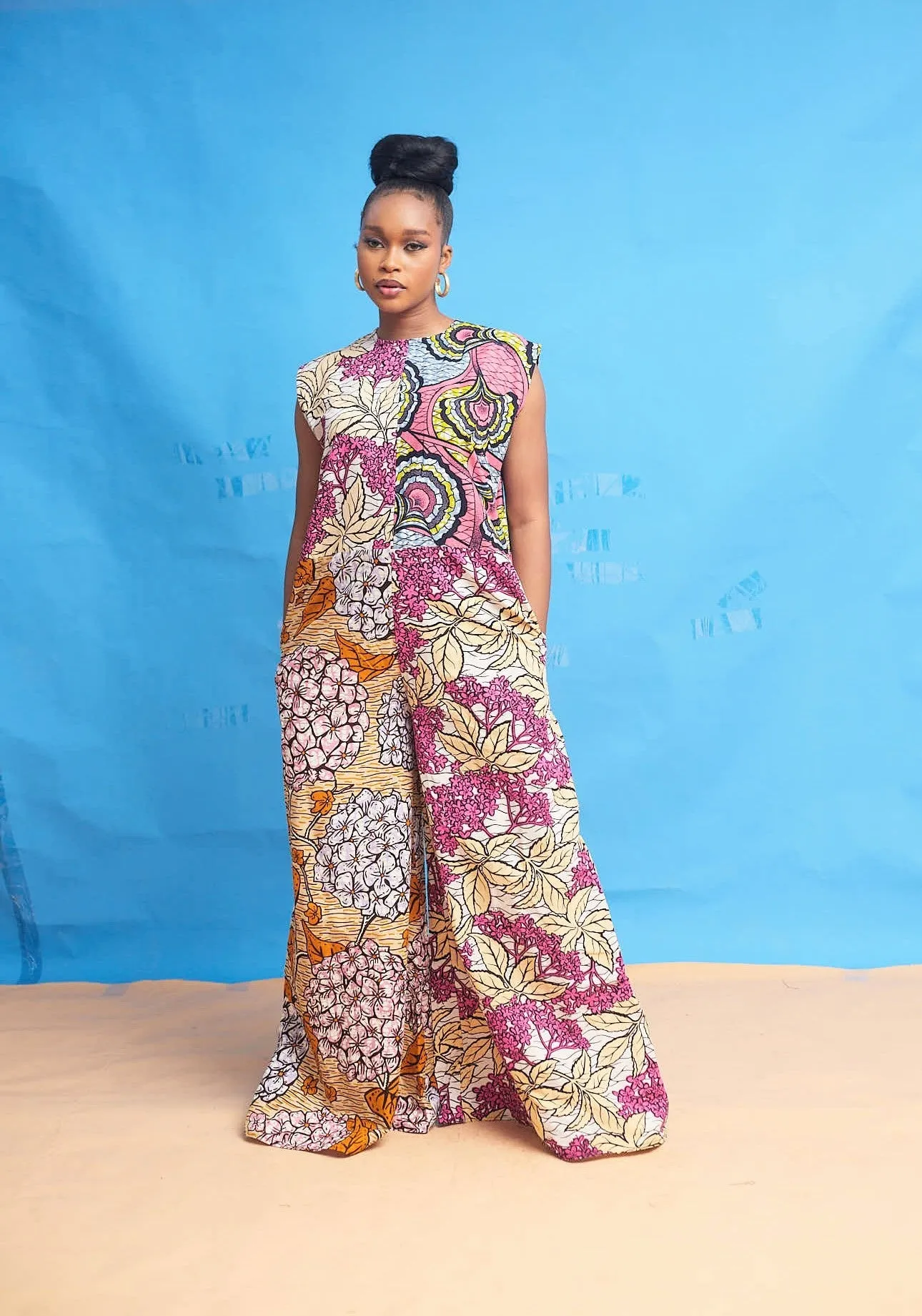 Adetutu  Mixed Ankara print Jumpsuit