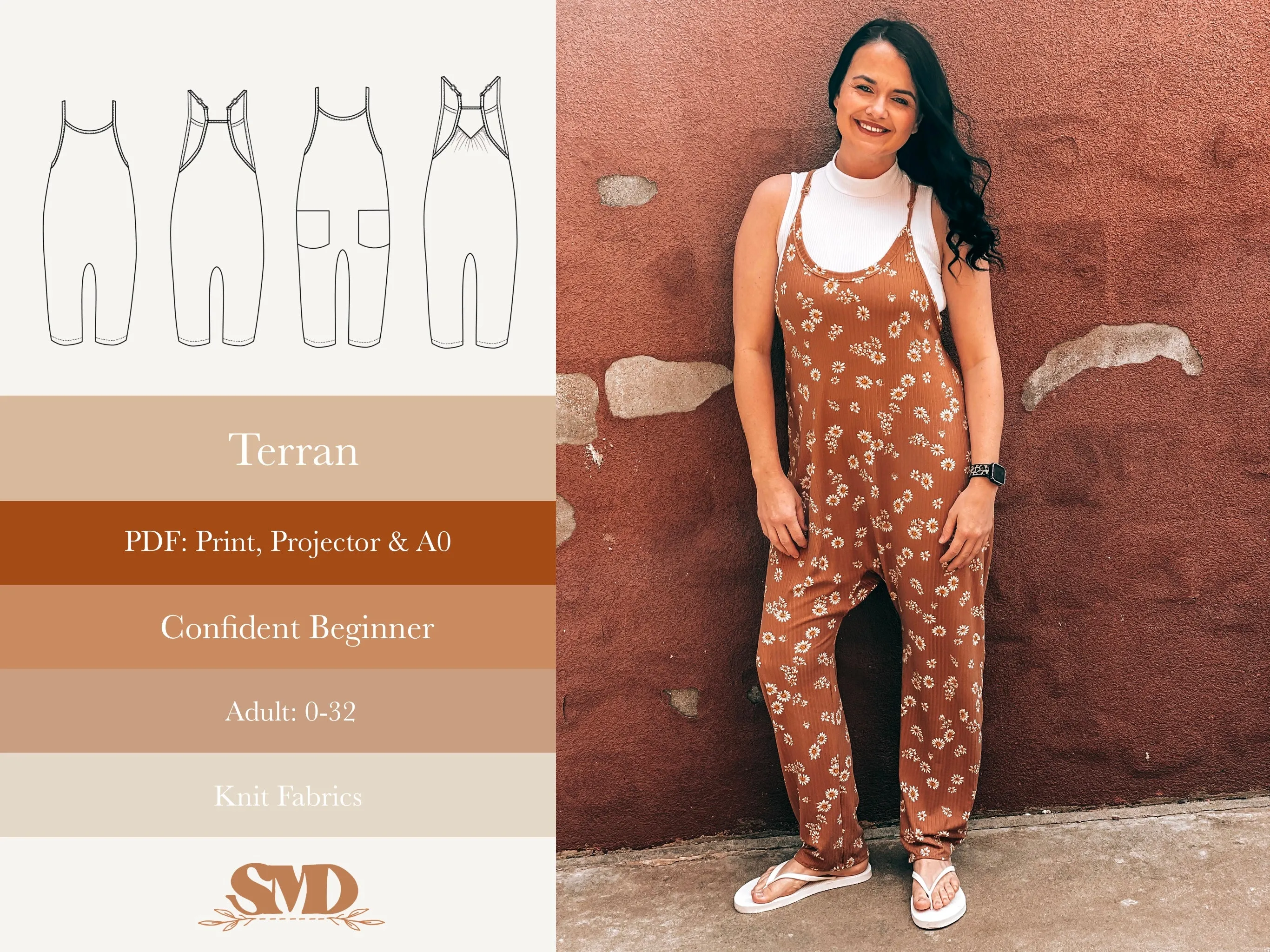 Adult Terran Jumpsuit Digital Sewing Pattern Sizes 0-32