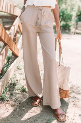 Almond Avery Wide-Leg Pants