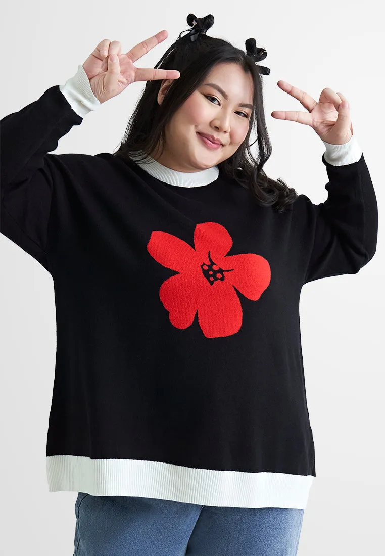 Alohi Coquette Knit Floral Jumper