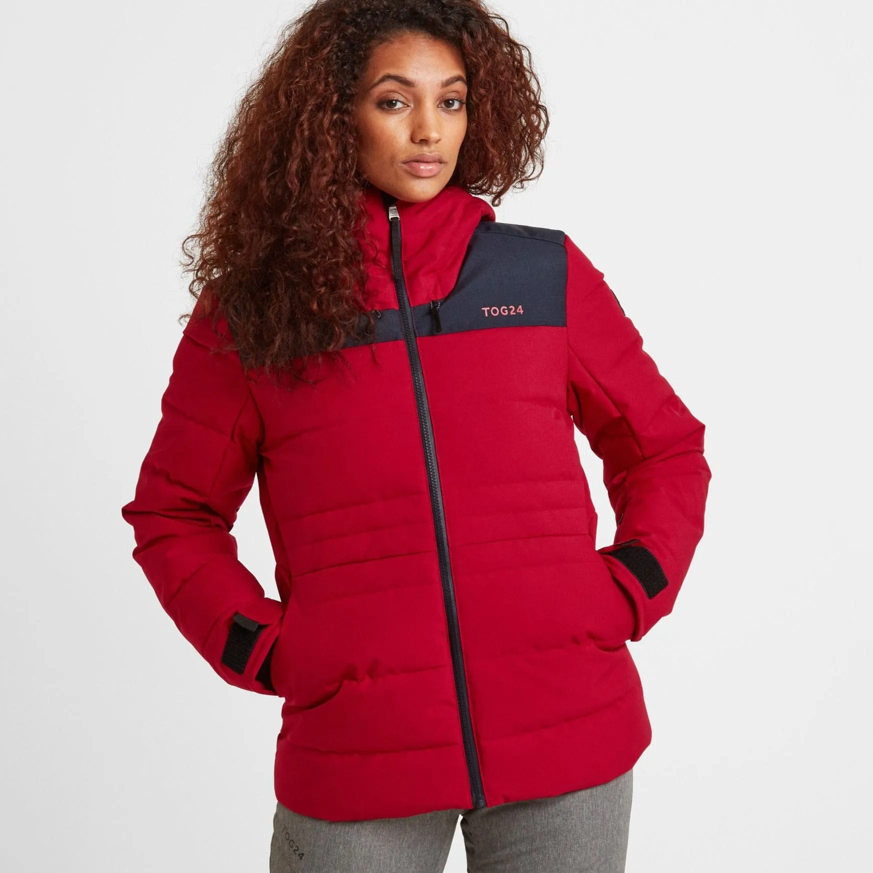 Anvil Womens Insulated Padded Ski Jacket - Dark Pink