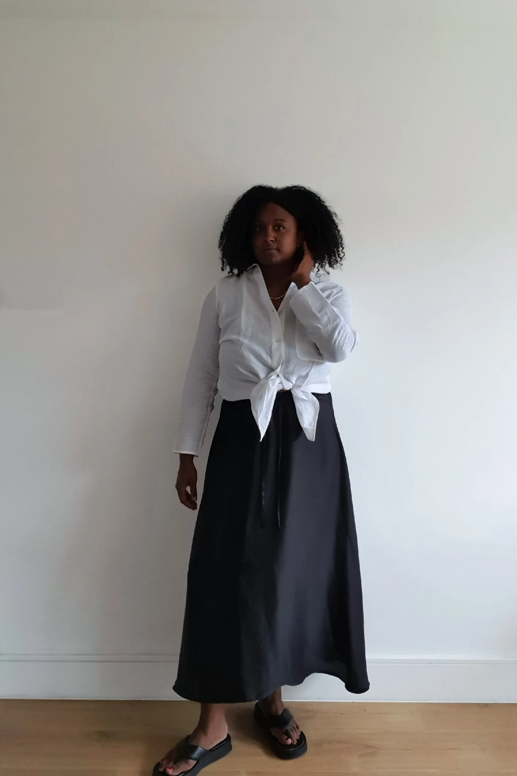 ARKET MIDI SATIN SKIRT