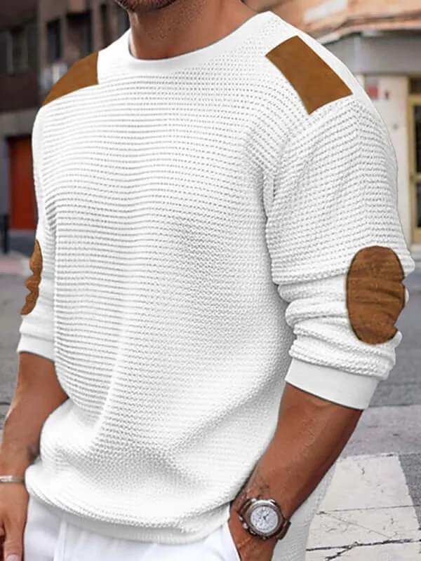 Autumn Chill: Men’s Patchwork Textured Sweater