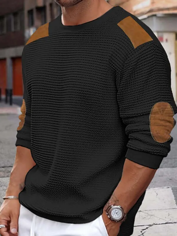 Autumn Chill: Men’s Patchwork Textured Sweater