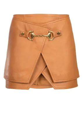 Balmain Buckle-Detail Layered Mini Skirt