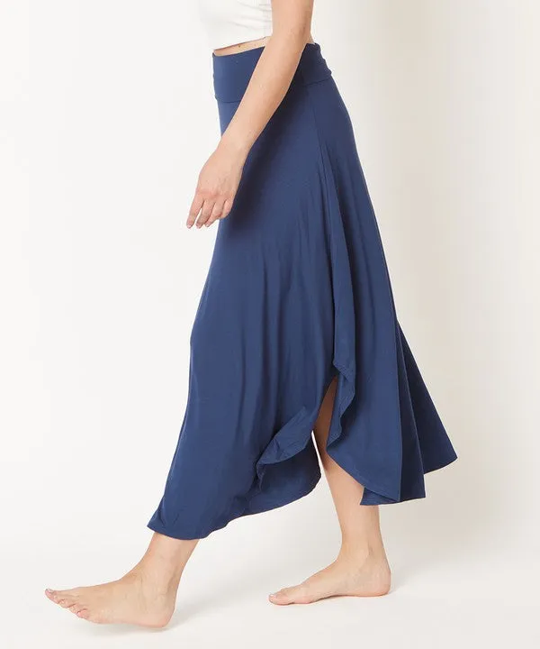 BAMBOO BAND WAIST MAXI SKIRT