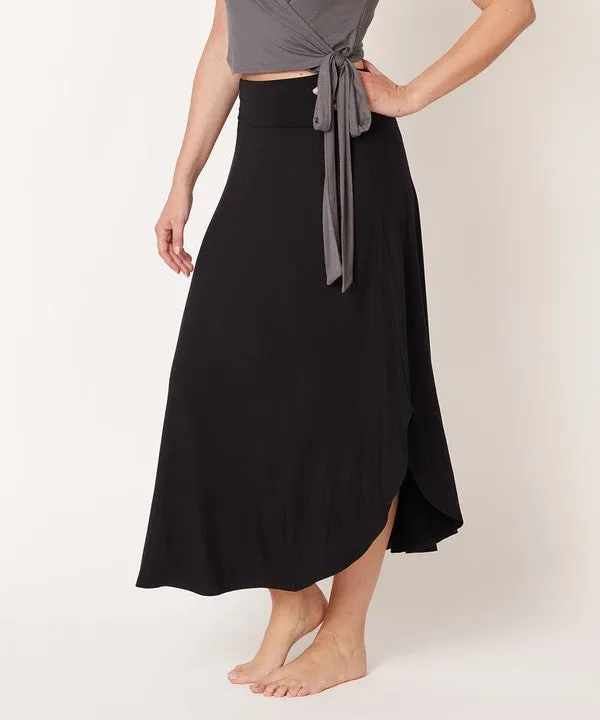 BAMBOO BAND WAIST MAXI SKIRT