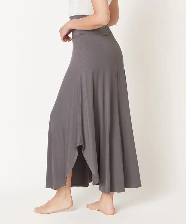 BAMBOO BAND WAIST MAXI SKIRT