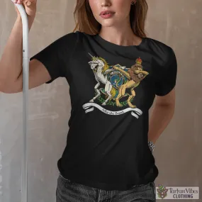 Barclay Hunting Ancient Family Crest Cotton Women's T-Shirt with Scotland Royal Coat Of Arm Funny Style