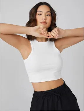 Basic White Crop Tank Tops