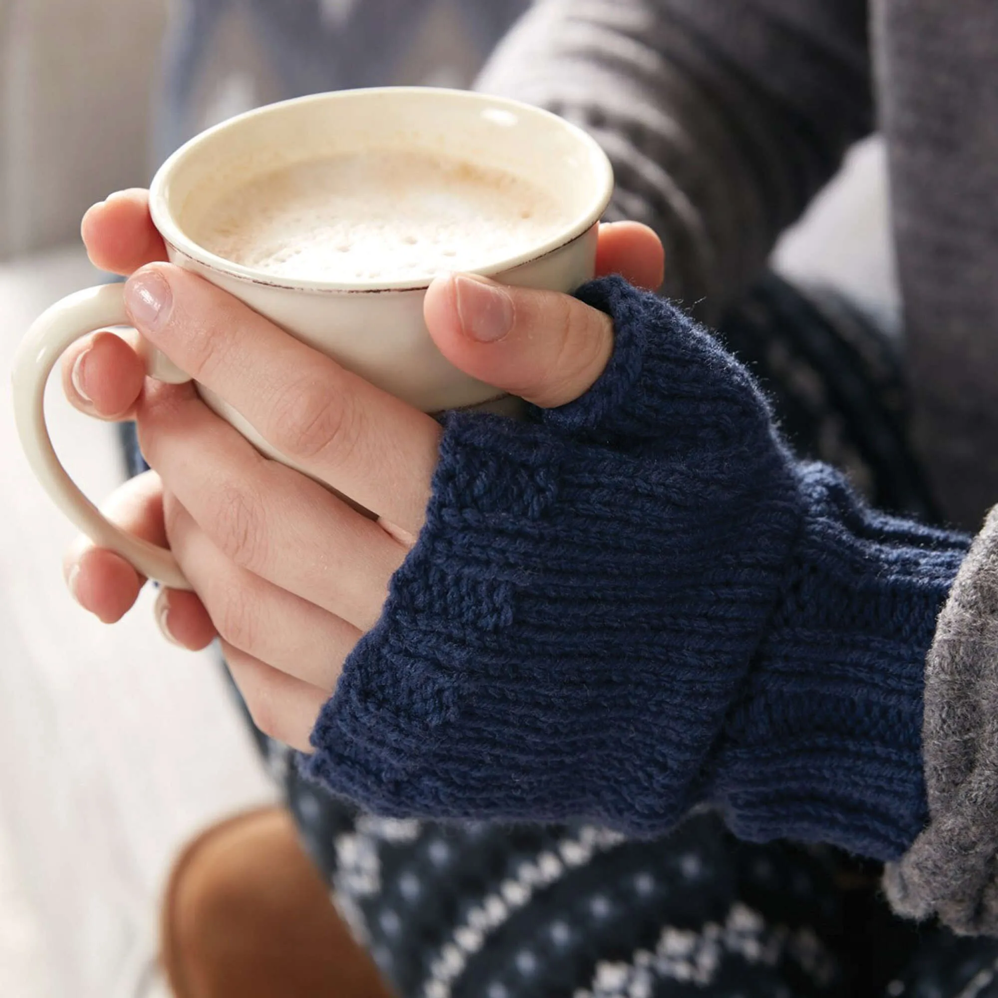 Bernat Knit Fingerless Gloves