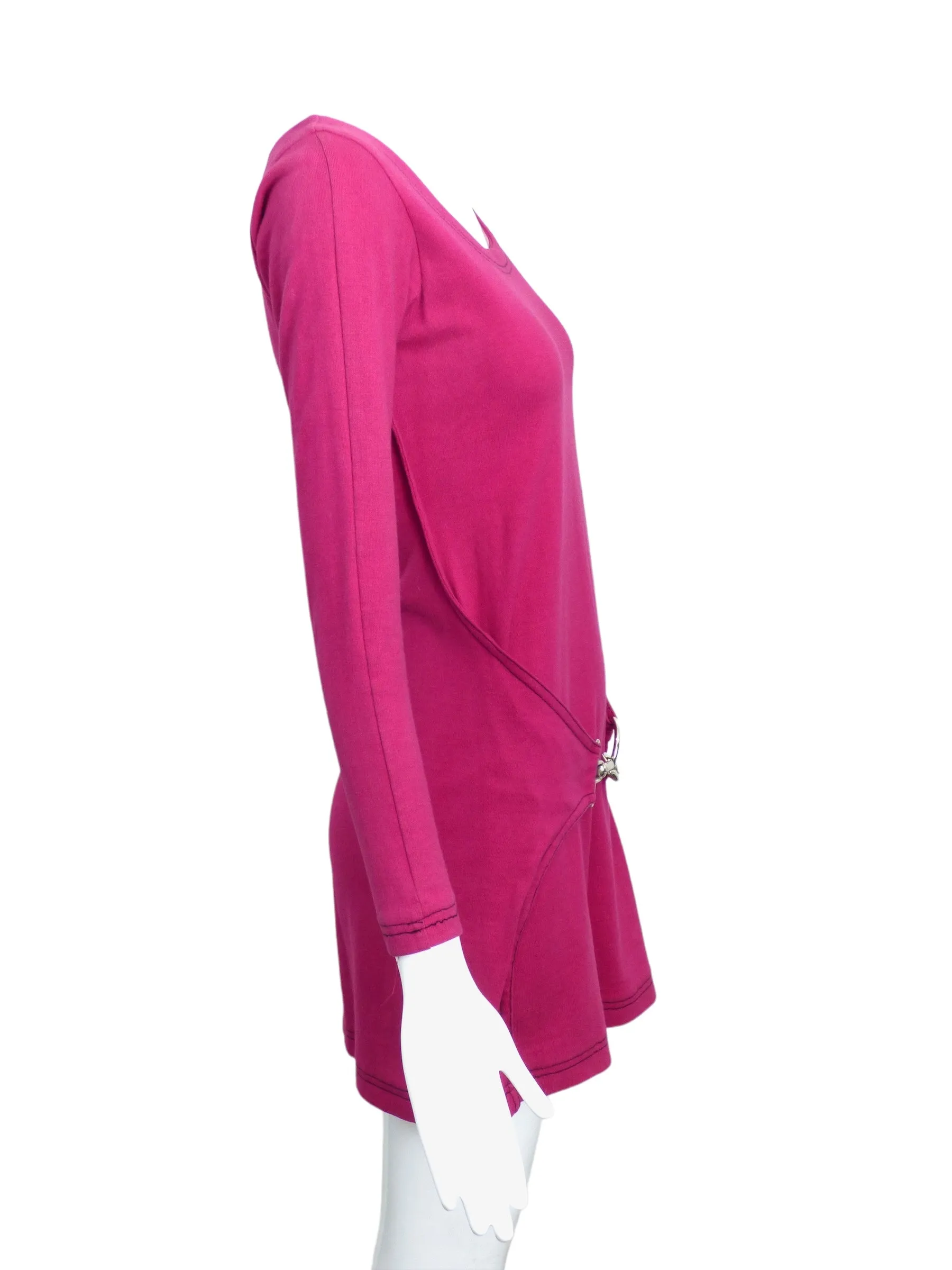 BETSEY JOHNSON-1980s Fuchsia Knit Dress, Size-Small