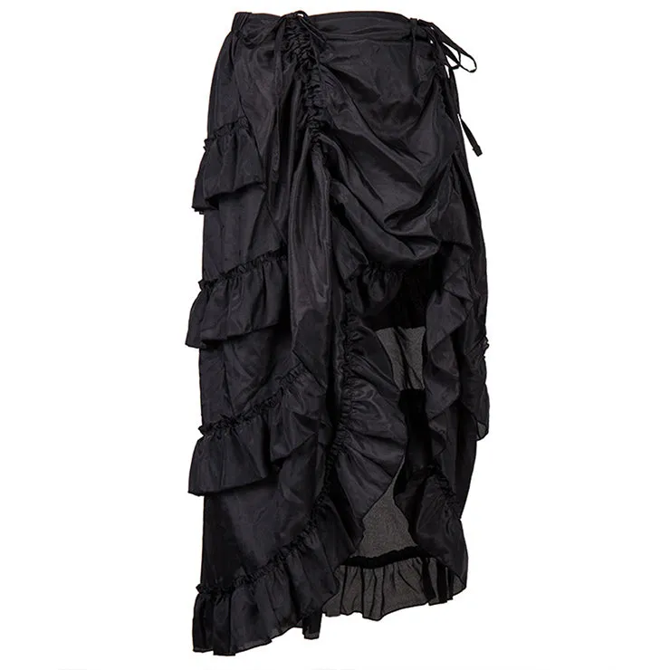 Black High-Low Steampunk Skirt