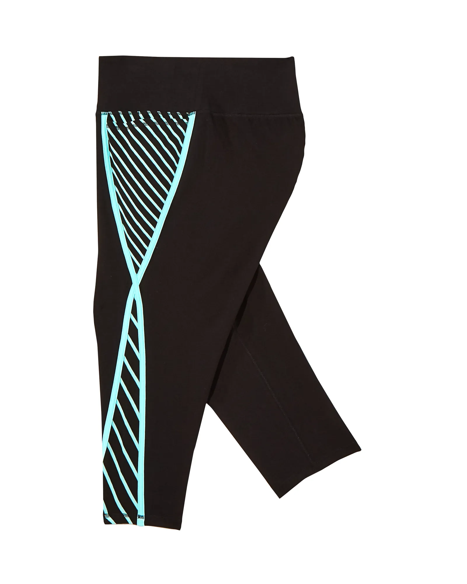 Bleeker Capri Tights | Black / Turquoise