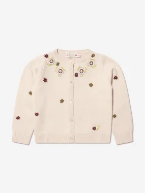 Bonpoint Girls Toesie Wool Cardigan in Ivory