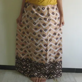 Brown Chevron Wrap Around Skirt