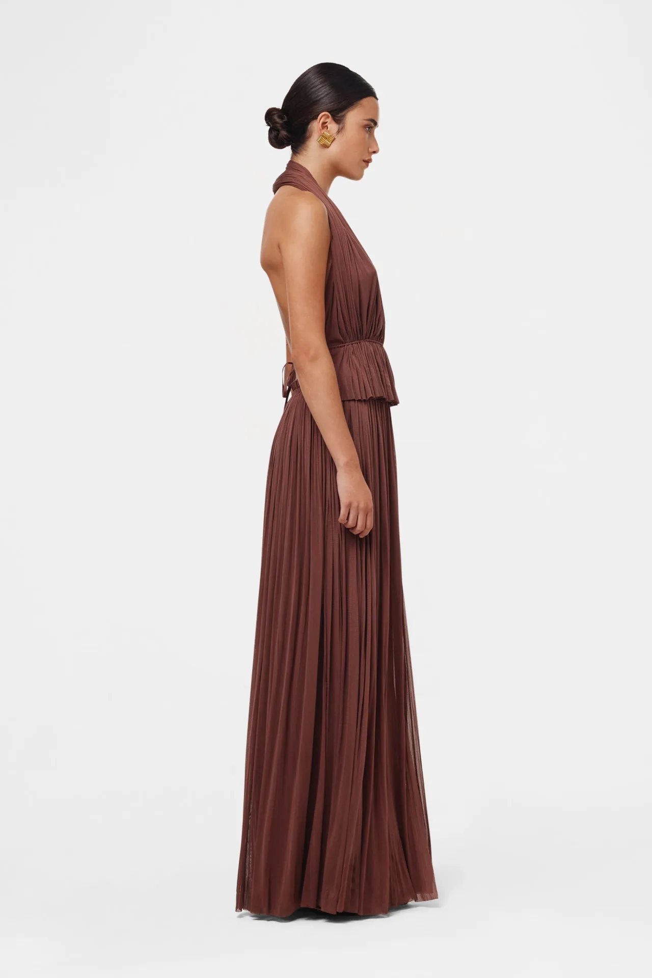 Brown Silk Tulle Skirt