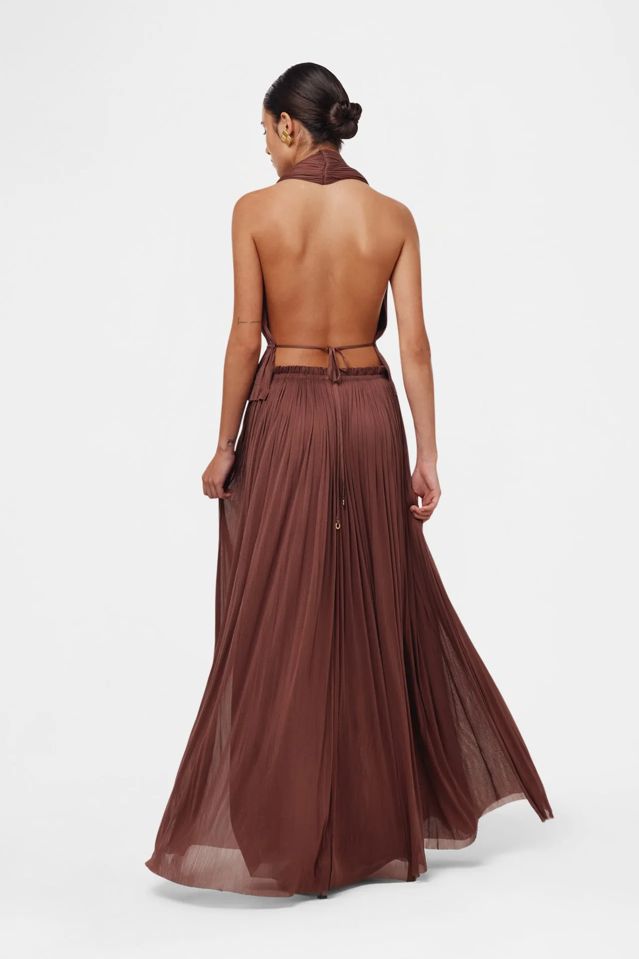 Brown Silk Tulle Skirt