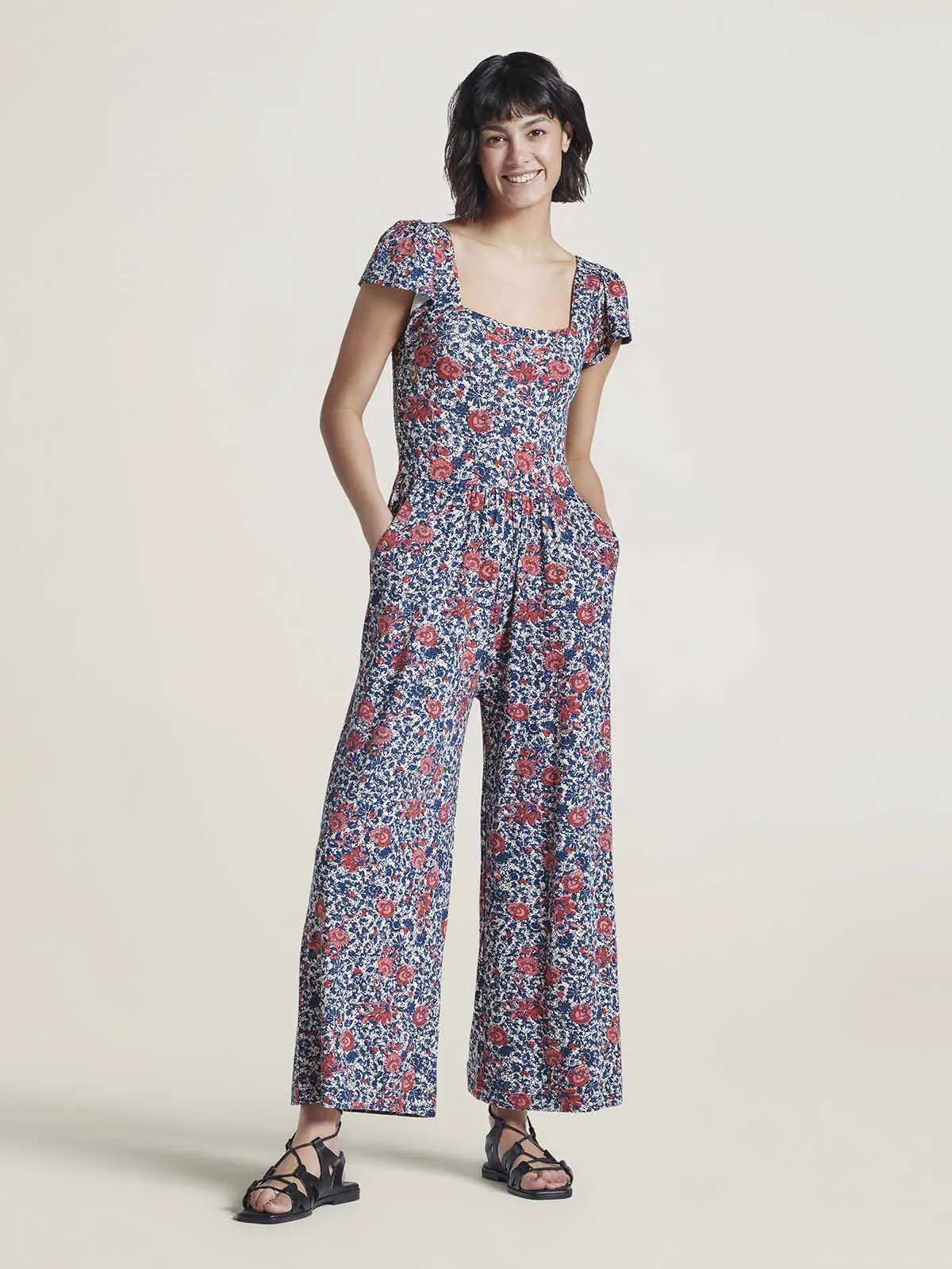 Caileigh Lenzing™ EcoVero™ Jersey Culotte Jumpsuit - Multi