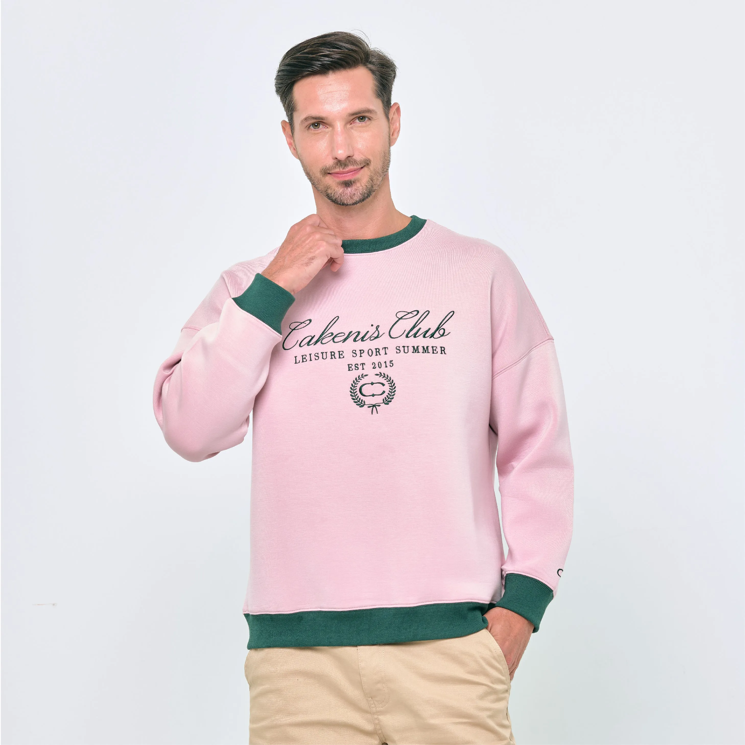 CAKENIS CLUB CLUBHOUSE UNISEX JUMPER IN LIGHT PINK