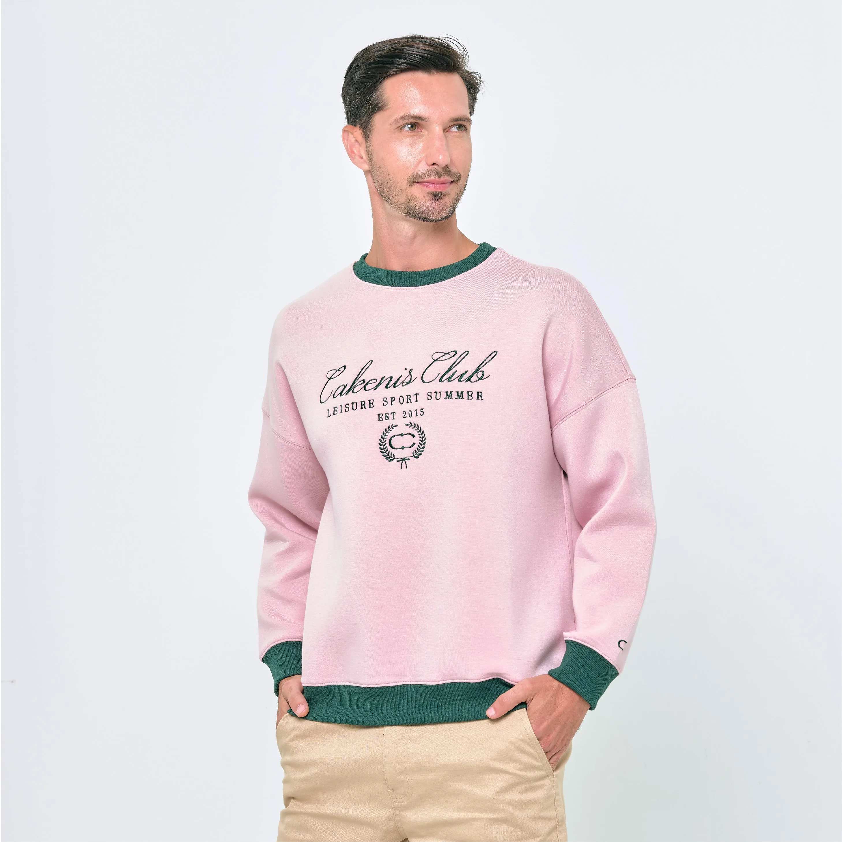 CAKENIS CLUB CLUBHOUSE UNISEX JUMPER IN LIGHT PINK