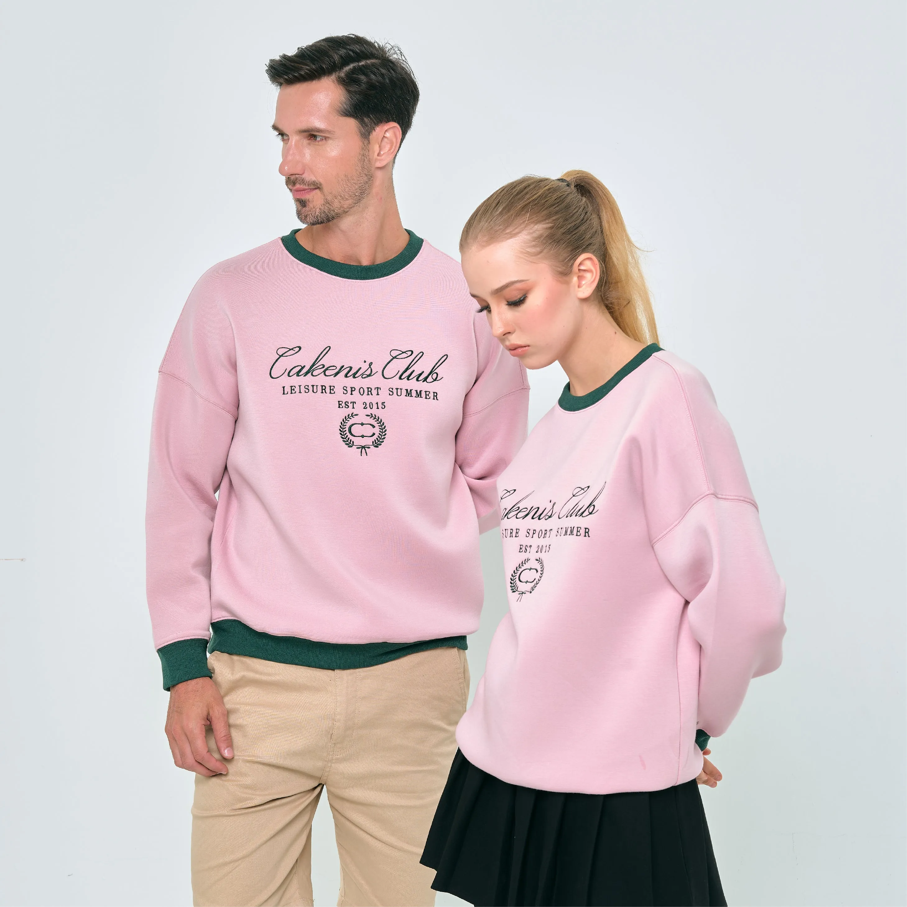 CAKENIS CLUB CLUBHOUSE UNISEX JUMPER IN LIGHT PINK