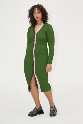 Cardigan Dress - Sage Green Multi