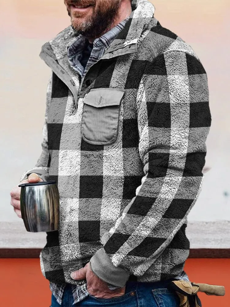 Cardigan Plaid Flannelette Sweater Jacket