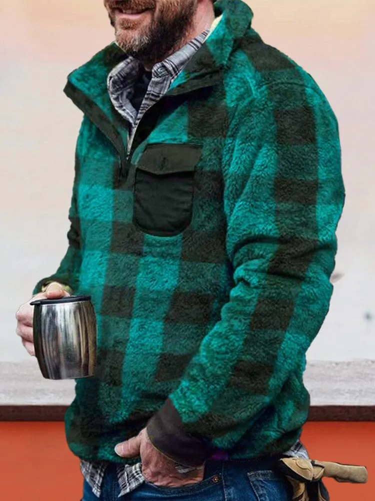 Cardigan Plaid Flannelette Sweater Jacket