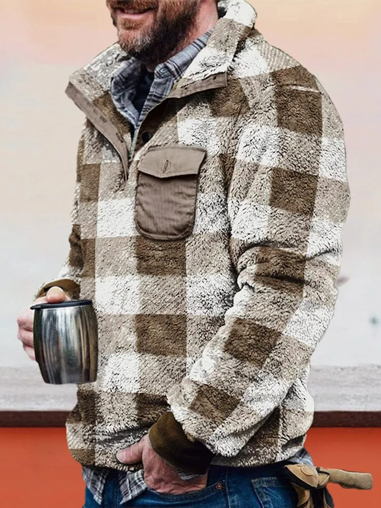 Cardigan Plaid Flannelette Sweater Jacket