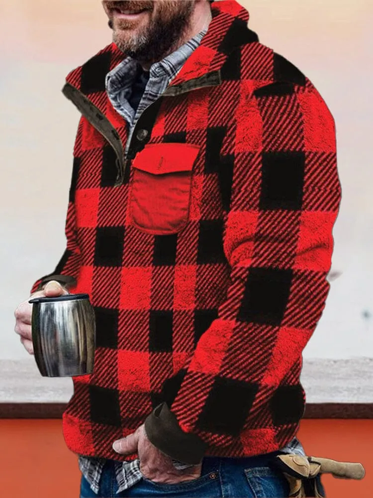 Cardigan Plaid Flannelette Sweater Jacket