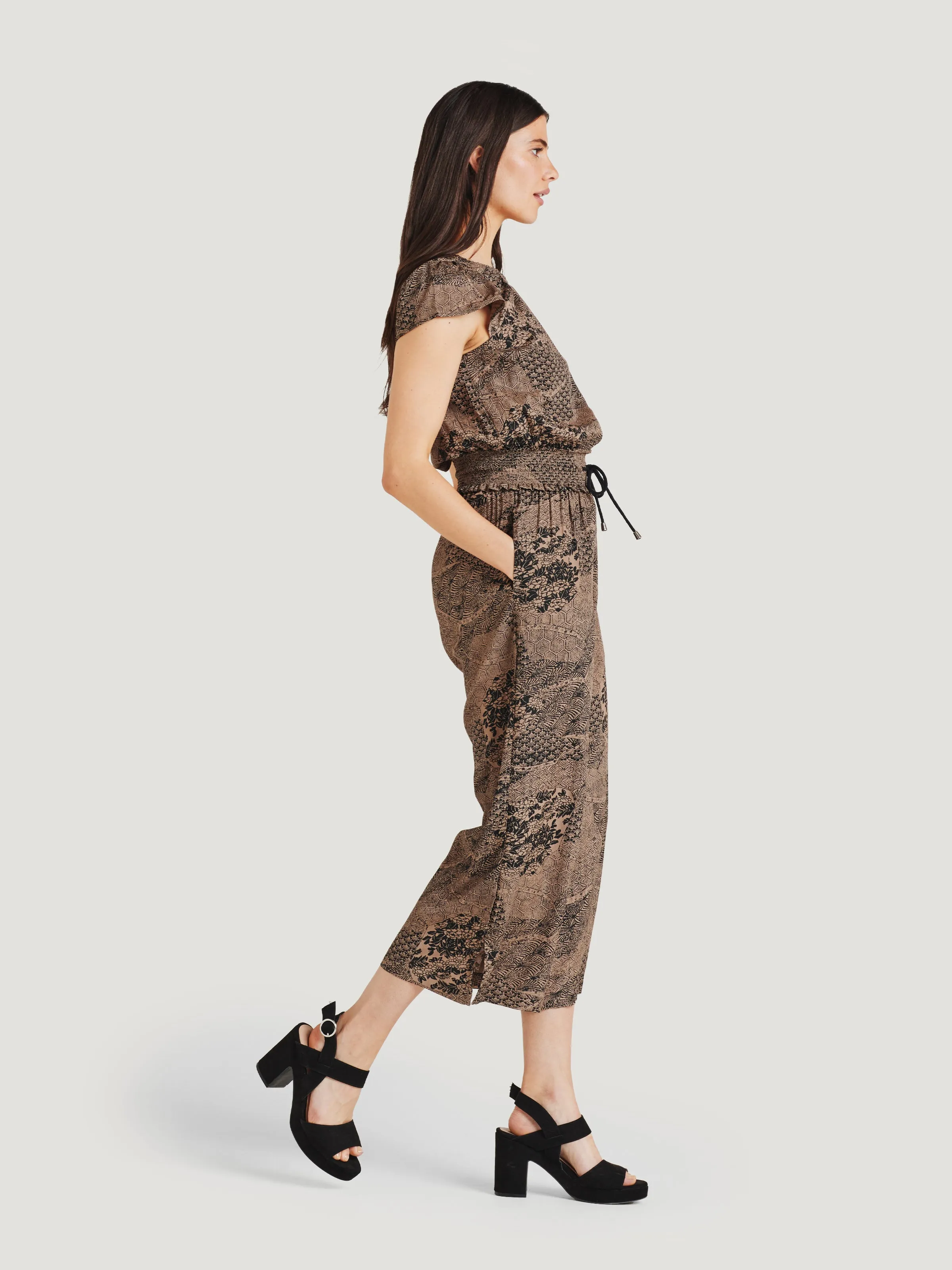 Carmen Lenzing™ Ecovero™ Crepe Jumpsuit - Burnt Sugar Brown