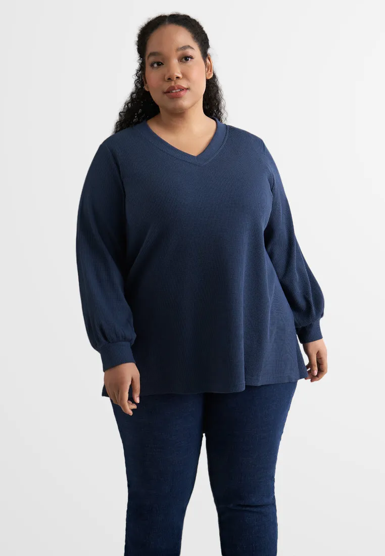 Carmen V-neck Cozy Waffle Top