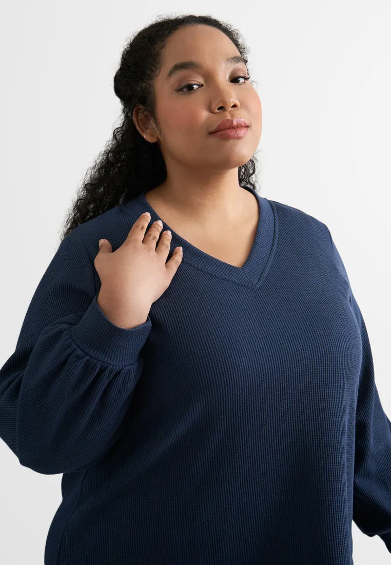 Carmen V-neck Cozy Waffle Top