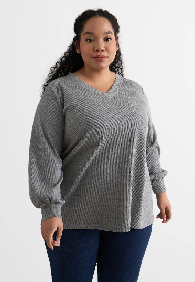 Carmen V-neck Cozy Waffle Top