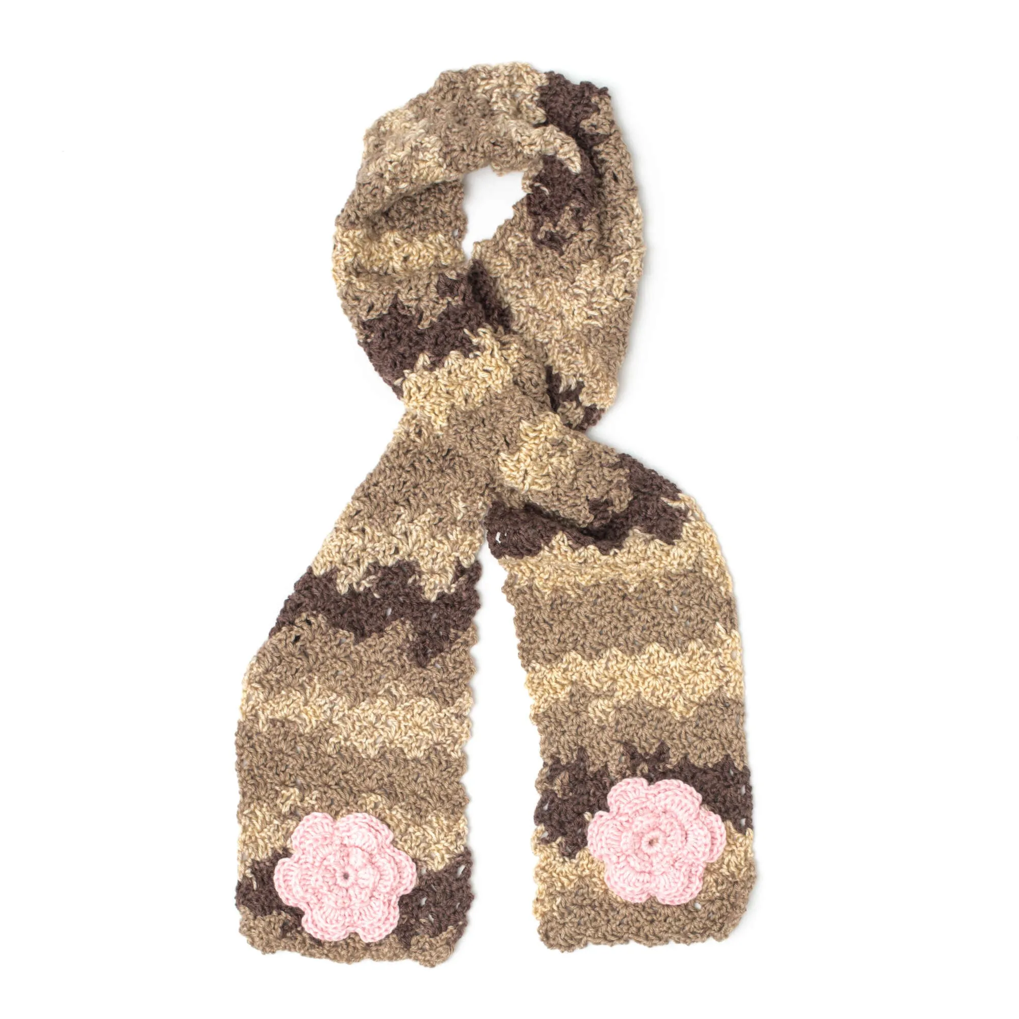 Caron Crochet Cozy Posy Scarf