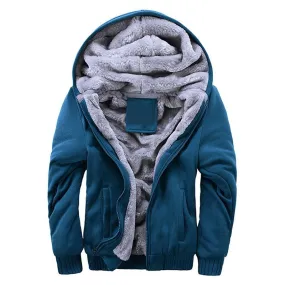 Casual sports polar fleece hooded jacket