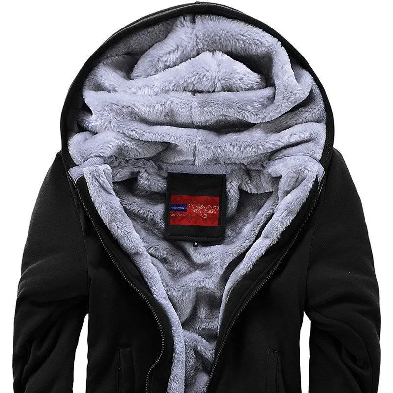 Casual sports polar fleece hooded jacket