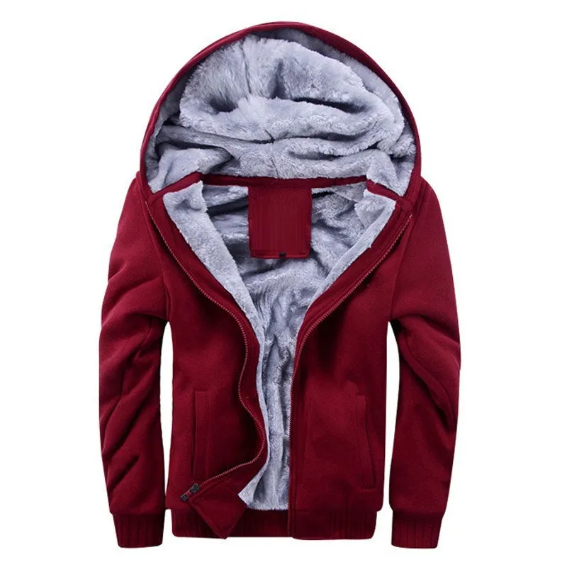 Casual sports polar fleece hooded jacket