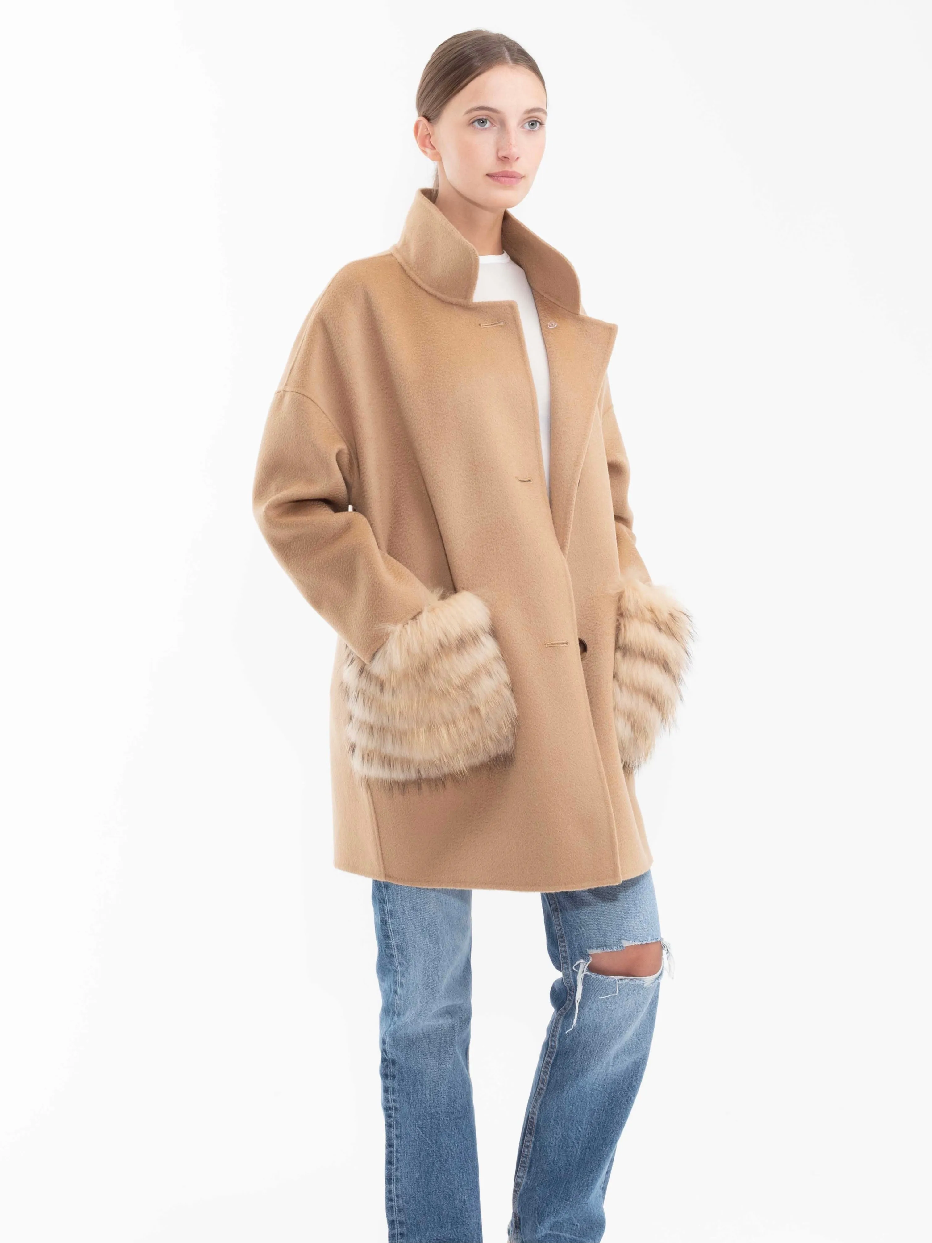 Chelsea Cashmere Coat Camel