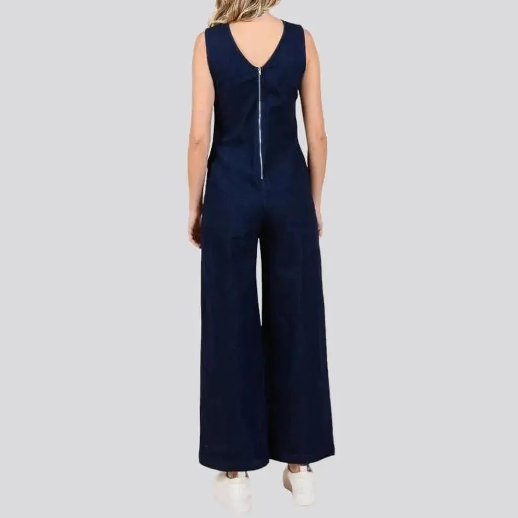 Chic denim women's jumpsuit overall