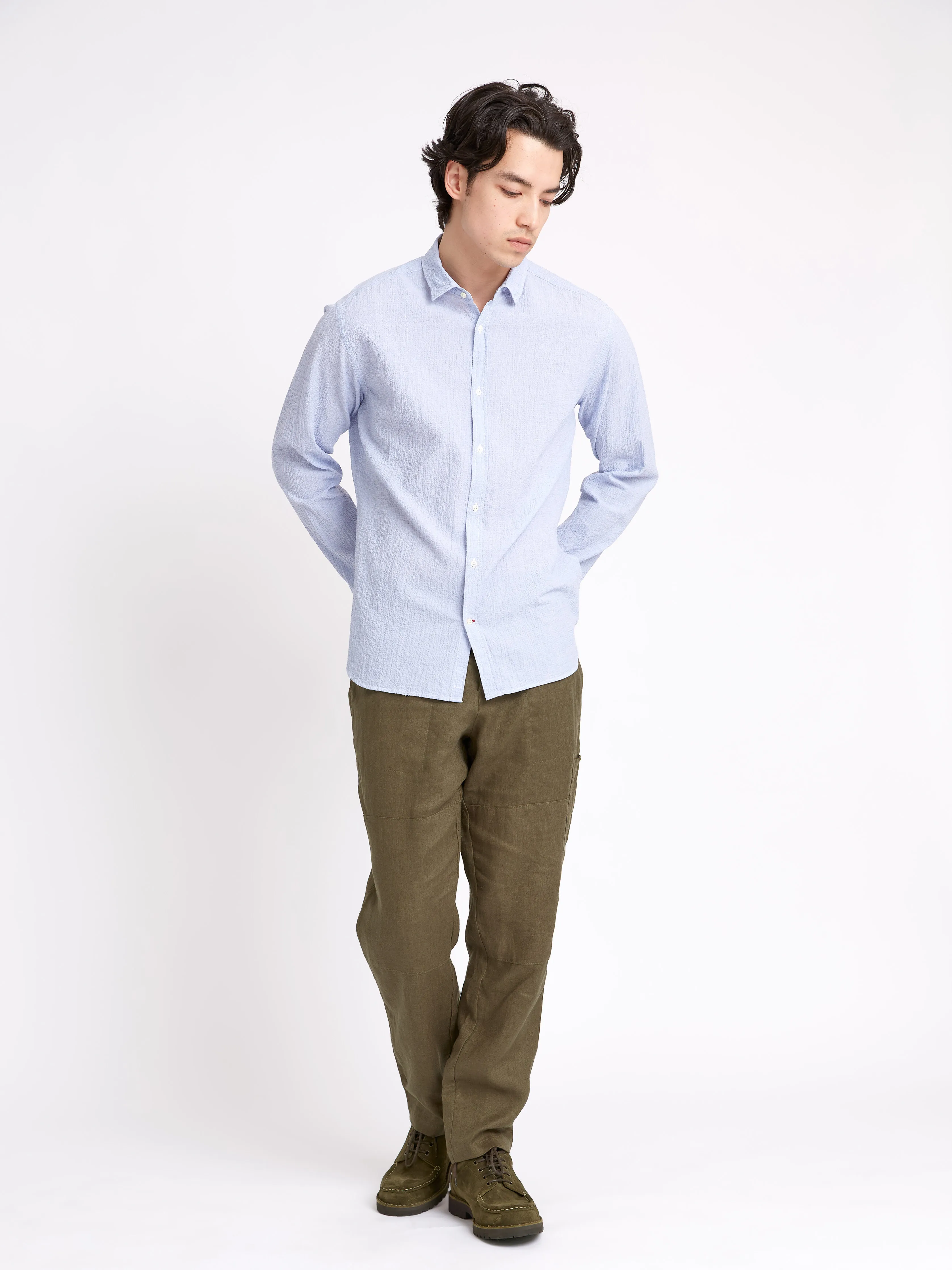 Clerkenwell Tab Shirt Hughes Blue