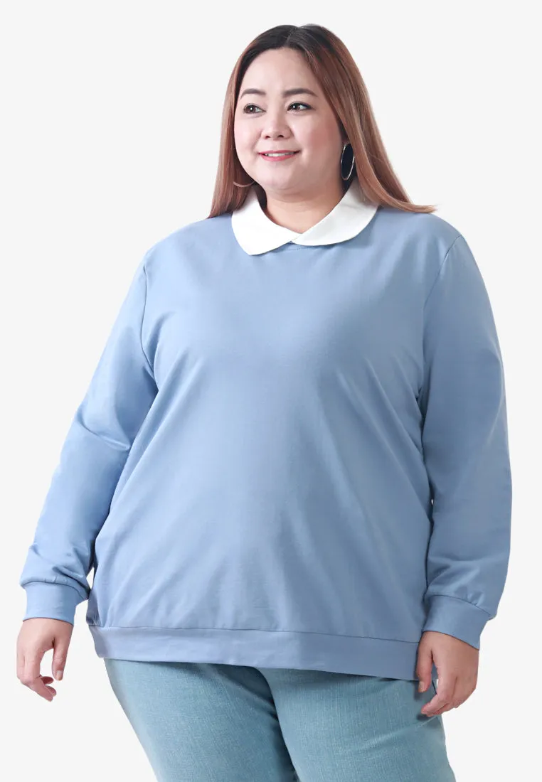 Coady Fake Two Piece Collar Jumper - Light Blue